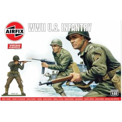 Afbeelding van 1:32 Airfix 02703V WWII U.S. Infantry Figures Plastic Modelbouwpakket
