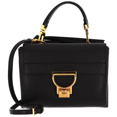 Afbeelding van COCCINELLE Leren Schoudertas Avondtas Arlettis Handbag Grainy Leather Noir Zwart