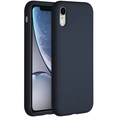 Afbeelding van Apple iPhone Xr Hoesje Siliconen en TPU (zacht) Accezz Softcase/Backcover Donkerblauw Telefoonhoesje