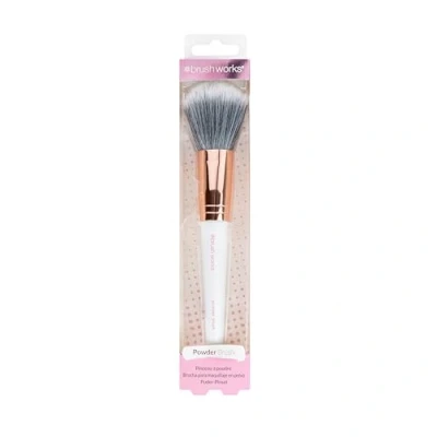 Afbeelding van Brushworks poederkwast, wit &amp; goud, 100 g