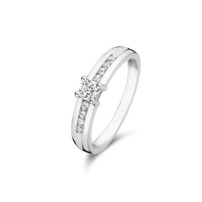 Afbeelding van Isabel Bernard 14 Carat GOLD Ring, Dames, Maat: 58, Silber