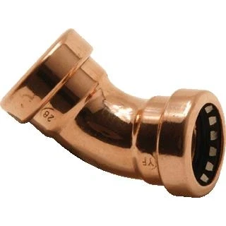 Afbeelding van VSH Tectite koperen steekfitting bocht 45 graden 15 mof x