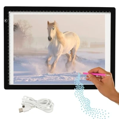 Afbeelding van Crafts &amp; Co A4 Oplaadbare Lightpad Ideaal voor Overtrekken van Tekeningen en Diamond Painting Moderne Lichtbak