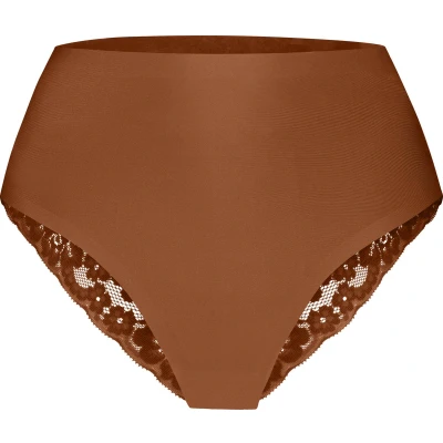 Afbeelding van ten Cate Secrets HIGH Waist Brazilian MET KANT Slip, Dames, Maat: 42, Brown