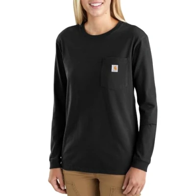 Afbeelding van T Shirt Carhartt Women Workwear Pocket L/S Black L
