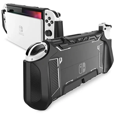 Afbeelding van Mumba Case voor Nintendo Switch OLED 2021 Slim Rugged Ccase Grip Zwart