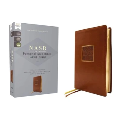 Afbeelding van Nasb, Personal Size Bible, Large Print, Leathersoft, Brown, Red Letter, 1995 Text, Comfort Print: Print