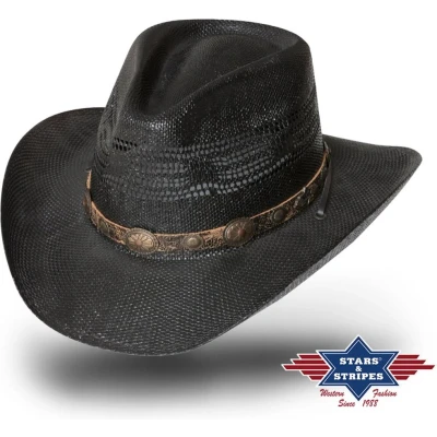 Afbeelding van Westernhoed Strohoed Stars&amp;Stripes zomerhoed FRESNO mt XL