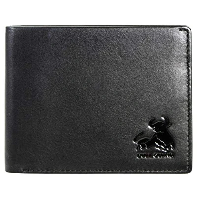 Afbeelding van RFID Bifold Lederen Portemonnee Voor Mannen met Flip Up ID in Vintage Buffalo Bruin, Boulder Zwart Napa Glad Zwart, Modern