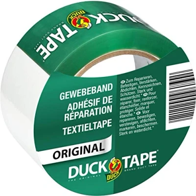 Afbeelding van Duct tape Duck 25 meter (Textieltape, Waterdicht, Wit, 50 mm)
