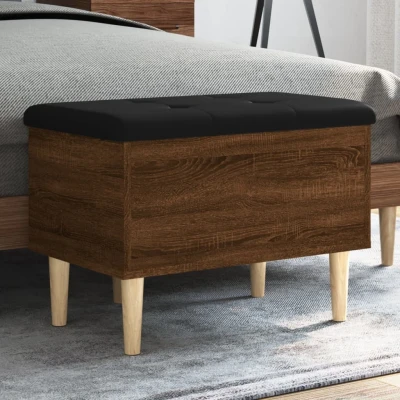 Afbeelding van Opbergbankje 62x42x46 cm bewerkt hout bruineikenkleurig