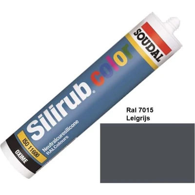 Afbeelding van Soudal Silirub Color Siliconenkit Leigrijs Ral 7015 300 ml 116060