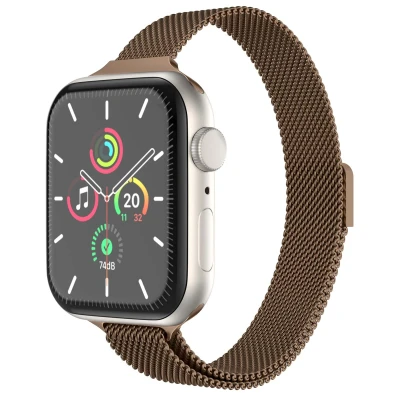 Afbeelding van Apple Watch bandje Milanees Bruin Geschikt voor Series1/2/3/4/5/6/7/8/9/10/SE (38/40/41 mm) Series 10 (42 Black Friday