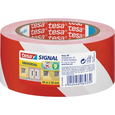 Afbeelding van 3x Tesa aanduidingtape rood met wit 5 cm x 66 mtr Tape (klussen)