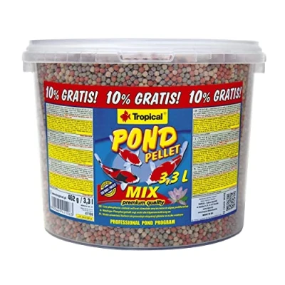 Afbeelding van POND PELLET MIX 3,3L / 462g is een mengsel van aantal soorten voeders voor het dagelijks voeren vijvervissen