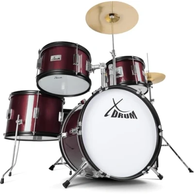Afbeelding van XDrum Junior Pro Red Drumset Kinderdrumstel (Donker Rood)