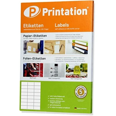 Afbeelding van Etiketten 70 x 36 mm zelfklevend wit 240 stuks 10 A4 vellen 3x8 70x36 internetmerk 3475 3490