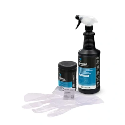 Afbeelding van ERRECOM Cleaning Kit for Air Conditioners, includes Clima Net 1L Cleaner A/C Filters and Evaporators, Tabs 40 Conditioner Tabs, long lasting effect, disposable gloves included