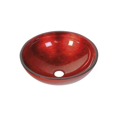 Afbeelding van Waskom Sapho Murano Rond 40x14 cm Glas Rood