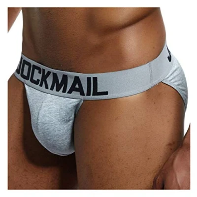 Afbeelding van JOCKMAIL Sexy Heren Slips Bikini Katoen Basic Ondergoed Onderbroek, Grijs, XXL