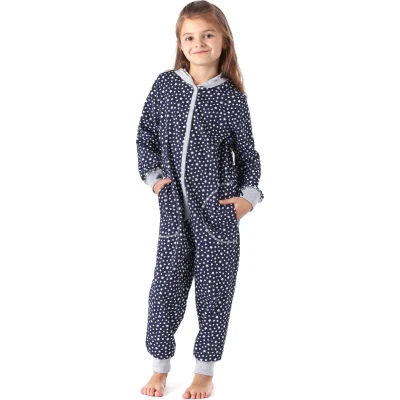 Afbeelding van Merry Style Kinder Pyjama ronde hals lange mouwen broek met zakken Katoen MS MS10 223 PJ Marine Sterne 122 128