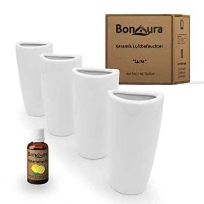 Afbeelding van BonAura® luchtbevochtiger verwarmingsset van keramiek verwarmingsluchtbevochtiger met haak radiator om op te hangen inclusief citrus geurolie (4)