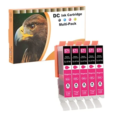 Afbeelding van D&amp;C 5x Magenta XL Inktcartridge compatibel met Canon CLI 571 M voor Pixma MG7700 MG7750 MG7751 MG7752 MG7753 TS5050 TS5051 TS5053 TS5055 TS6050 TS6051 TS6052 TS8051 TS8052 TS8053 TS9050 TS9055