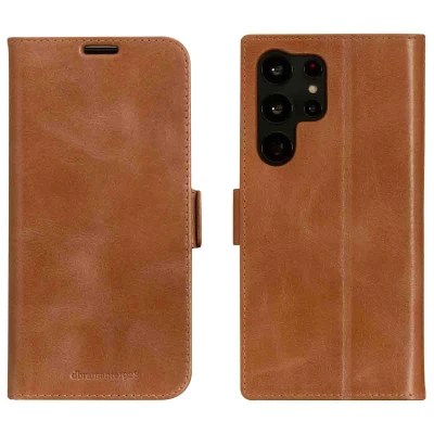 Afbeelding van Samsung Galaxy S23 Ultra Hoesje Echt leder dbramante1928 Bookcase Bruin Telefoonhoesje