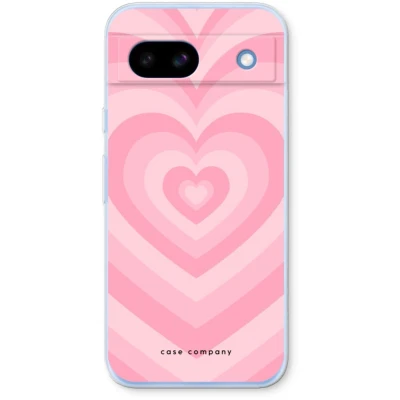Afbeelding van Case Company® hoesje geschikt voor Google Pixel 8a Hart Roos Soft Cover Telefoonhoesje Bescherming aan alle Kanten en Schermrand