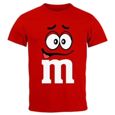 Afbeelding van MoonWorks® Heren T shirt carnaval M opdruk groepskostuum verkleedpartij last minuut carnavalskostuums mannen funshirt, 3 rood., XS