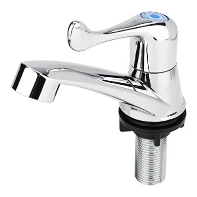Afbeelding van Wastafelkraan waterkraan eengreepsmengkraan watermondstuk voor koud water G1/2 gegalvaniseerd badkamer, keuken, toilet, badkuip hendel Tail handle