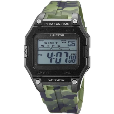 Afbeelding van Calypso K5810/4 Horloge Digitaal kunststof rubber zwart groen 45 mm