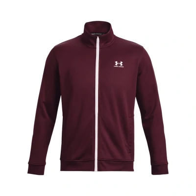 Afbeelding van Under Armour Sportstyle Tricot FULL ZIP Trainingsj Sweater met rits, Heren, Maat: Small, Dark maroon