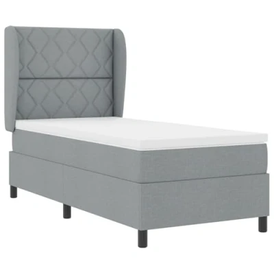 Afbeelding van vidaXL Boxspringbed met Matras Lichtgrijs, 100x200 cm, Stof