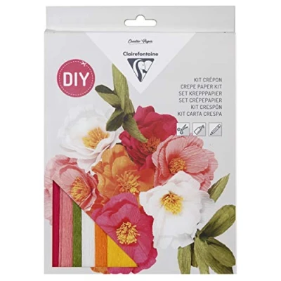 Afbeelding van Clairefontaine 97705C bloemenknutselset doe het zelf boeket bloemen crêpepapier bloemenplakband stap voor inbegrepen creatieve hobby&#039;s, knutselen, knutselwerk