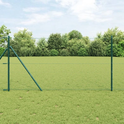 Afbeelding van vidaXL Hexagon Fence Groen 1.2x100 m Staal