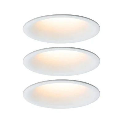 Afbeelding van Paulmann 93419 LED inbouwlamp Cymbal incl 3x6,5W IP44 dimbaar inbouwspot wit mat spot kunststof 2000K