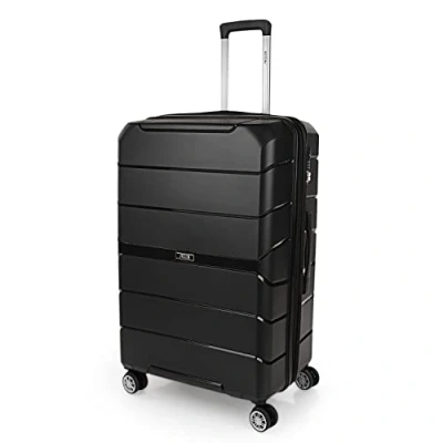 Afbeelding van JASLEN Valise Grande Taille Rigide 4 Roulettes Résistante XXL Légère Soute Avion de Voyage en Matériau PP. Combinaison TSA 161470, Zwart