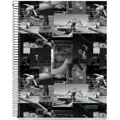 Afbeelding van Miquelrius A4 notitieboek, 140 vellen, 70 g/m², geruit 5 x mm, 4 gekleurde strepen, gaten, vaste omslag, collectie Skate Park