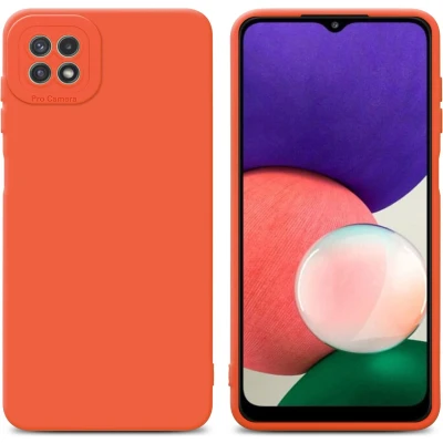 Afbeelding van Cadorabo Hoesje geschikt voor Samsung Galaxy A22 5G in FLUID ORANJE Beschermhoes TPU silicone Cover Case