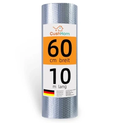 Afbeelding van CCLIFE Gealuminiseerde isolatiefolie, aluminiumfolie, luchtkussenfolie, dakisolatie, 3 4 mm warmtebehoud, radiatoren, reflectiefolie voor daken, ramen, buizen, vloeren, 0,6 x 10 m 6
