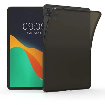 Afbeelding van kwmobile case compatibel met Samsung Galaxy Tab S7 FE hoes Tablethoes van zacht TPU silicone Back cover in zwart/transparant