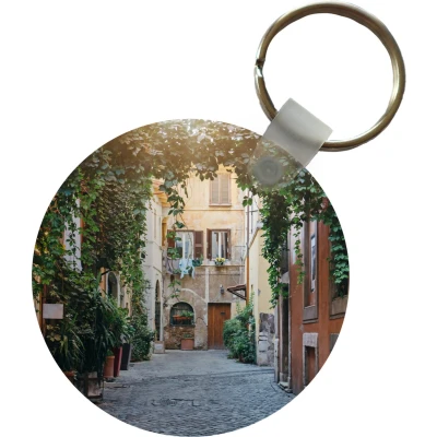 Afbeelding van Sleutelhanger Italië Straat Klimop Plastic Rond Uitdeelcadeautjes