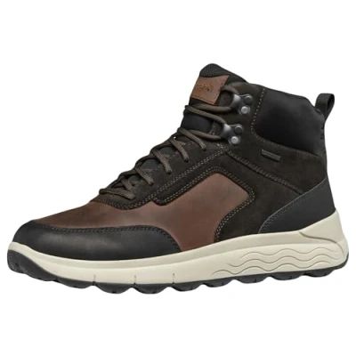 Afbeelding van Geox Veterboots, Heren, Maat: 41, Coffee Leer en textiel