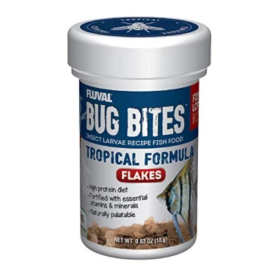 Afbeelding van Fluval Bug Bites Visvoer Vlokken, met insectenlaven, voor tropische vissen, 100 ml