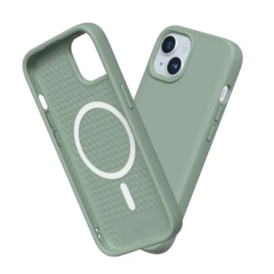Afbeelding van RHINOSHIELD Hoesje compatibel met [iPhone 15 Plus] SolidSuit Magsafe dunne hoes schokabsorberende technologie en premium matte afwerking saliegroen