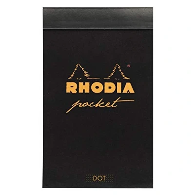 Afbeelding van Rhodia RhodiaPocket Notitieblok, 8550C, 75 x 120 mm, dot raster, 40 vellen, ideaal voor je notities, 1 stuk, gesorteerd op kleur
