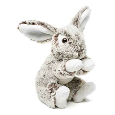 Afbeelding van Uni Toys Haas met slappe oren, klein donkerbruin gemêleerd superzacht 15 cm (hoogte) pluche konijn dier, knuffeldier