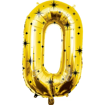 Afbeelding van Goud Folie Ballon Cijfer 0 Classy 86cm