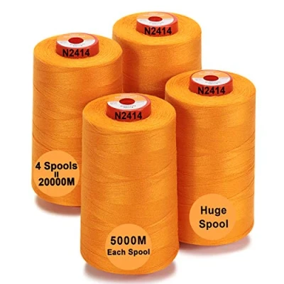 Afbeelding van New brothread 28 Opties 4 Grote Kegels van 5000m polyester naaigaren voor alle doeleinden 40S/2 (Tex27) naaien, quilten, patchwork, serger en overlock Pumpkin
